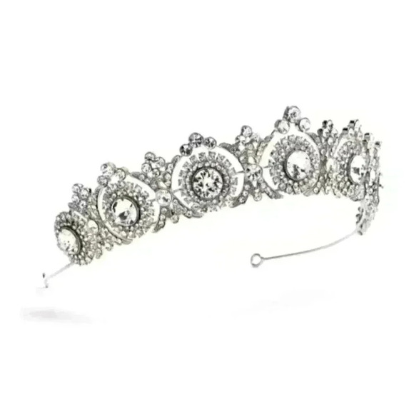 New Bridal Rhinestone Tiara Crown Wedding Silver main image 4